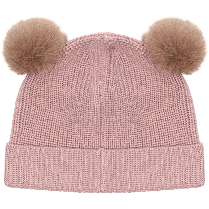 Huttelihut Woodrose Beanie Ull Strikk Pompoms