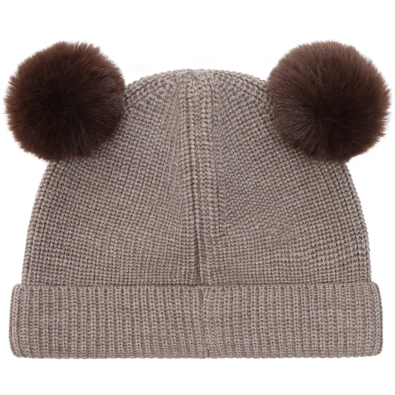 Huttelihut Cinder Melange Beanie Ull Strikk Pompoms