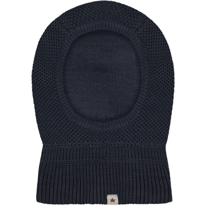 Huttelihut Dark Navy Elefantlue Ull Strikk Windstop