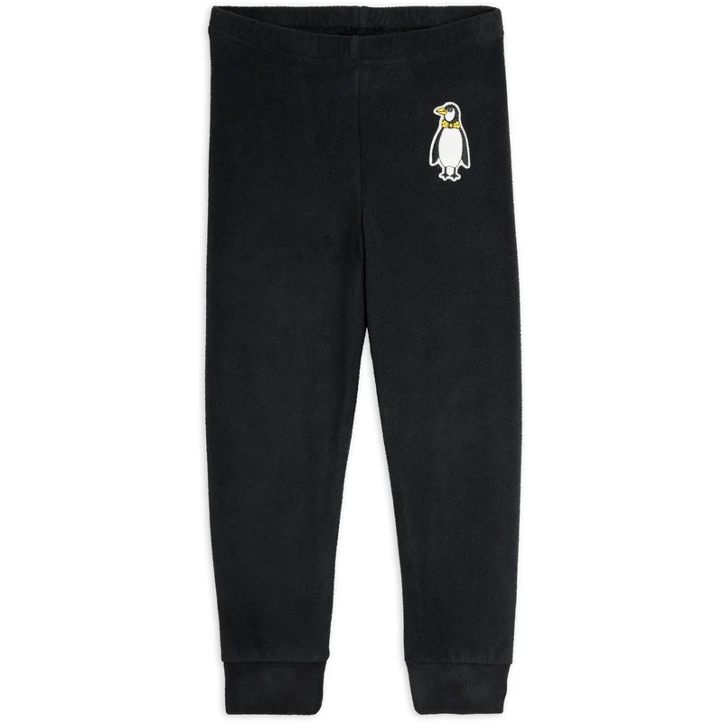 Mini Rodini Black Penguin Patch Microfleece Trousers