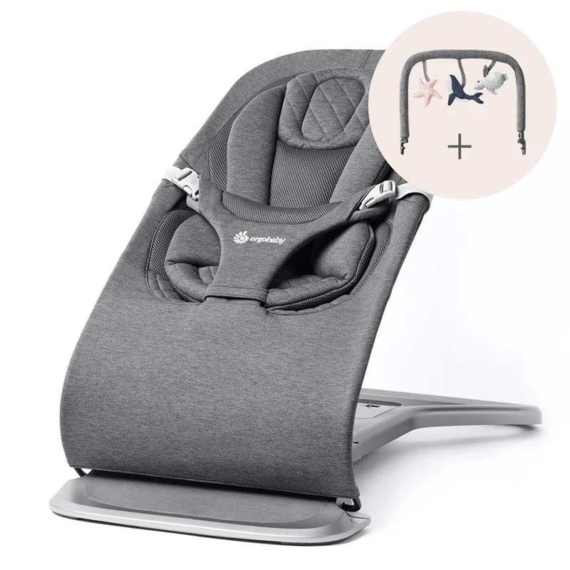 Ergobaby Evolve 3-i-1 babysitter Mörkgrå med lekbåge, Mörkgrå (spara 599 kr)