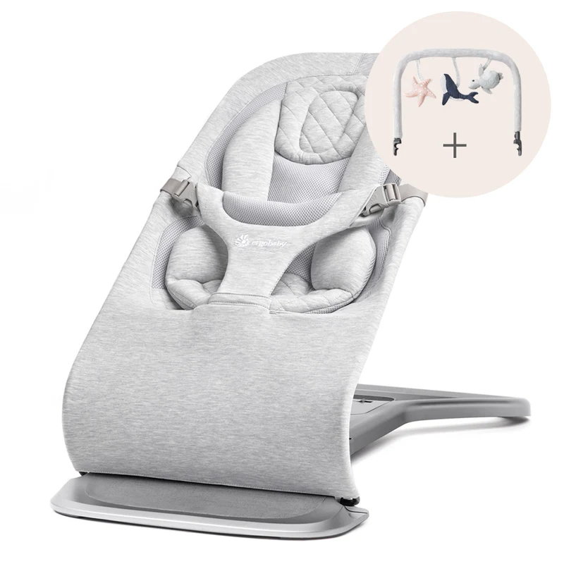 Ergobaby Evolve 3-i-1 babysitter Ljusgrå med lekbåge, Ljusgrå (spara 599 kr)