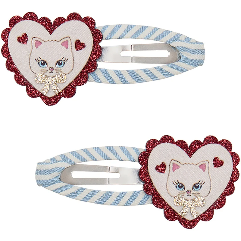 Mimi & Lula 2 Hårspenner - Large Scalloped Heart