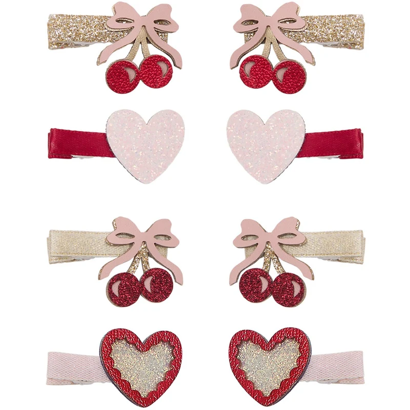 Mimi & Lula 8 Hårclips - Fancy Cherries