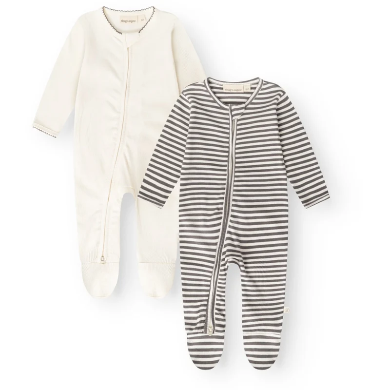 That's Mine Dark Grey Stripe Jona Heldrakt 2-Pakning