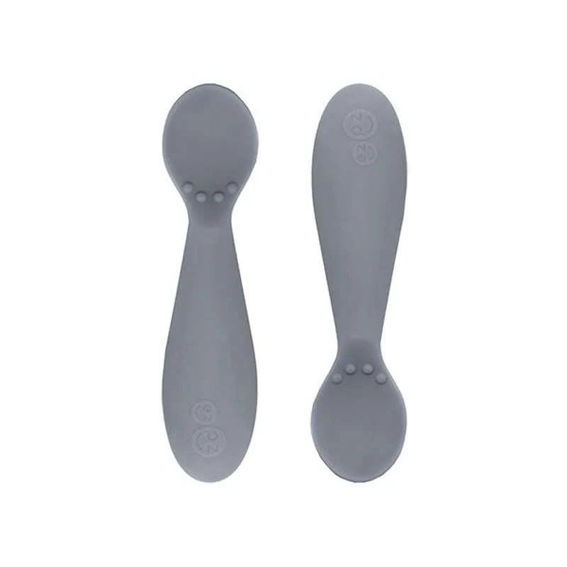 EZPZ Tiny Spoon 2 pcs. Silicone Spoons - Dark Grå