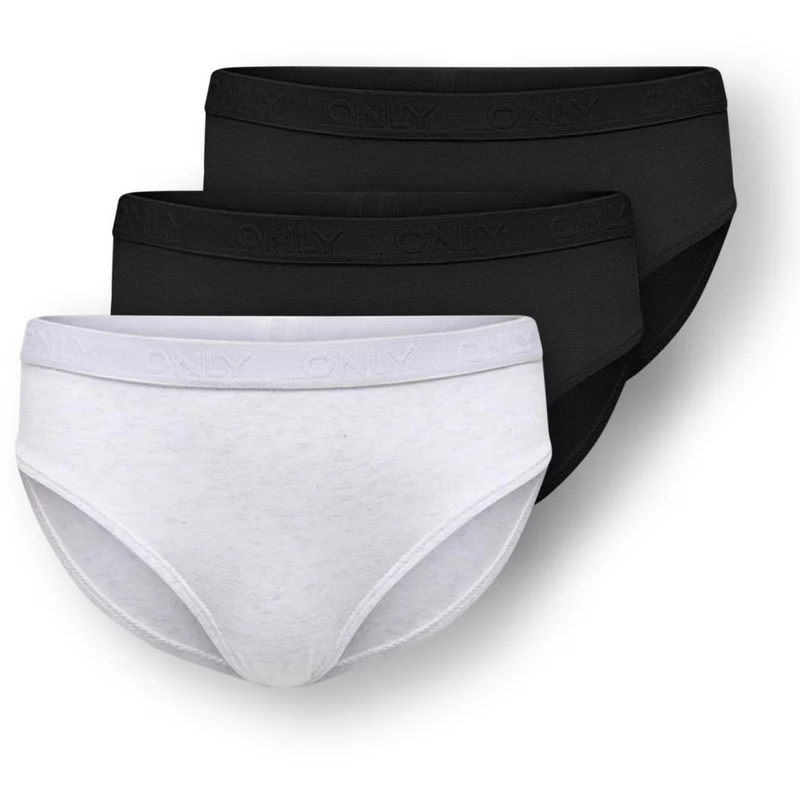 kids ONLY Super Light Grey Melange Koglola 3-Pakning Logo Underbukser Acc Noos