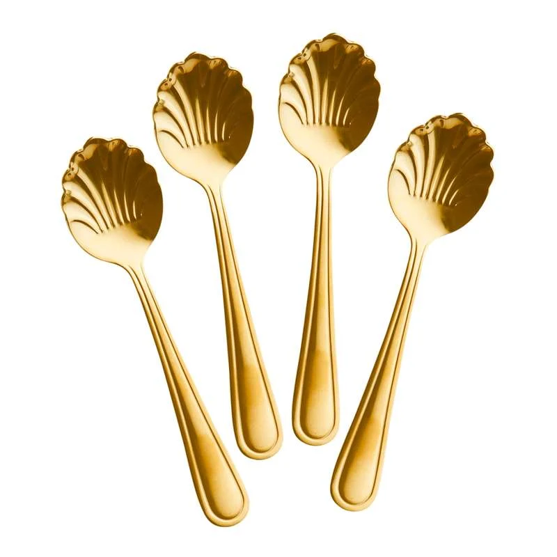 RICE Teaspoons - 4-pack - Rustproof Steel - Gold-colored