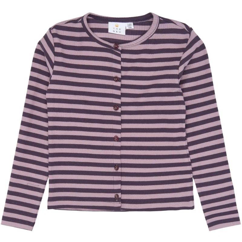 The New Sweet Grape Striped Tn Tnmoore L_S Rib Cardigan