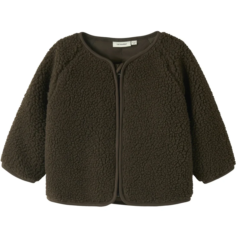 Lil'Atelier Dark Earth Nbnnalo Bia Loose Sherpa Jakke Lil