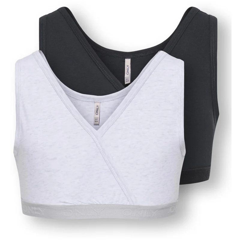 kids ONLY Super Light Grey Melange Koglola 2-P Vendbar Logo Topp Acc Noos