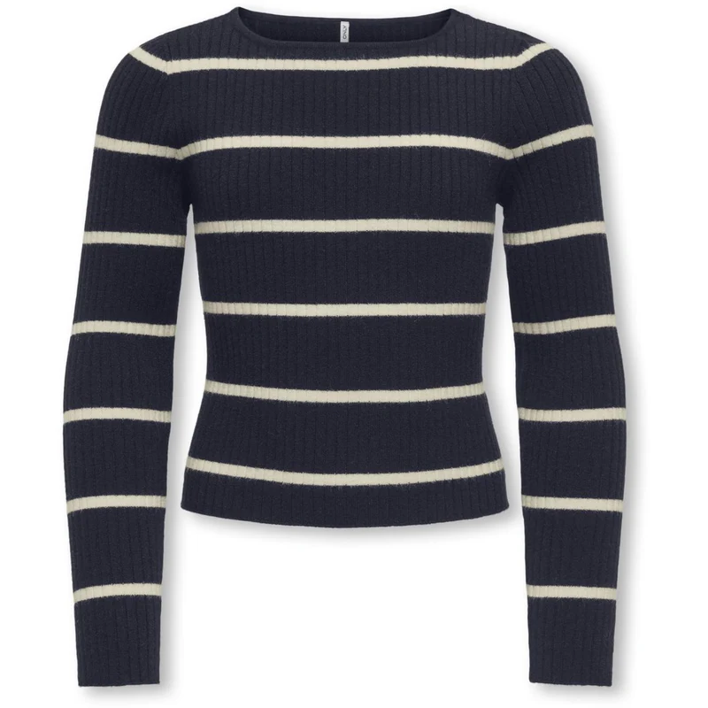 kids ONLY Night Sky Whitecap Gray Kogibi Ls Rib Boatneck Cp Knt Noos