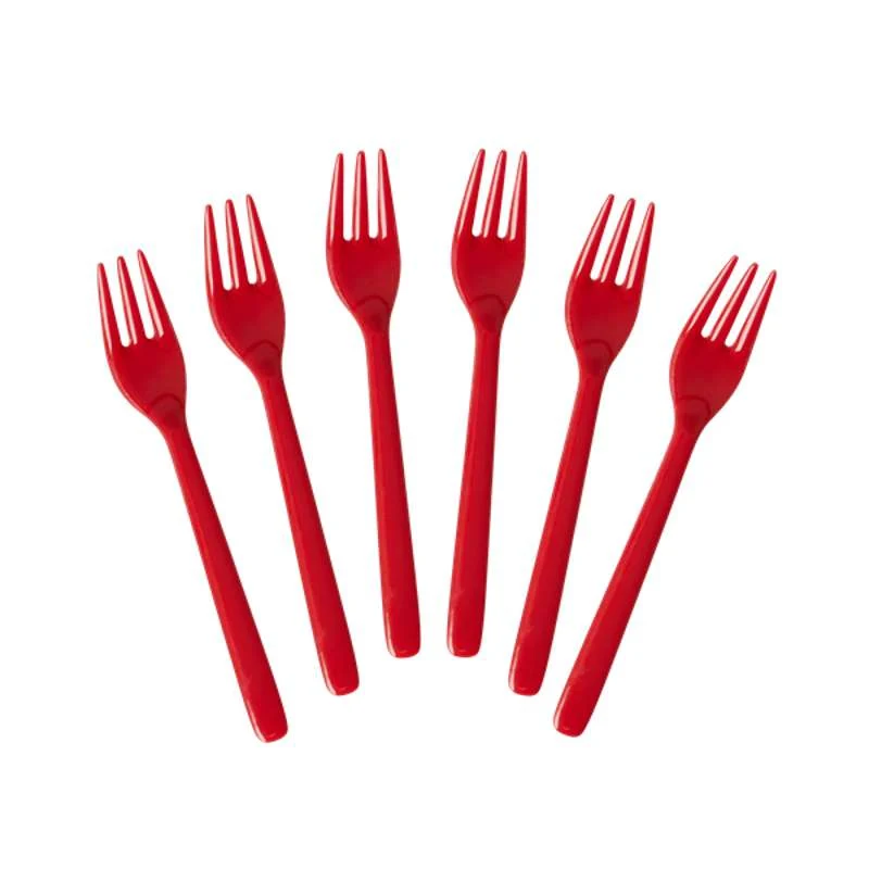 RICE Cake forks - 6-pack - Candy Red