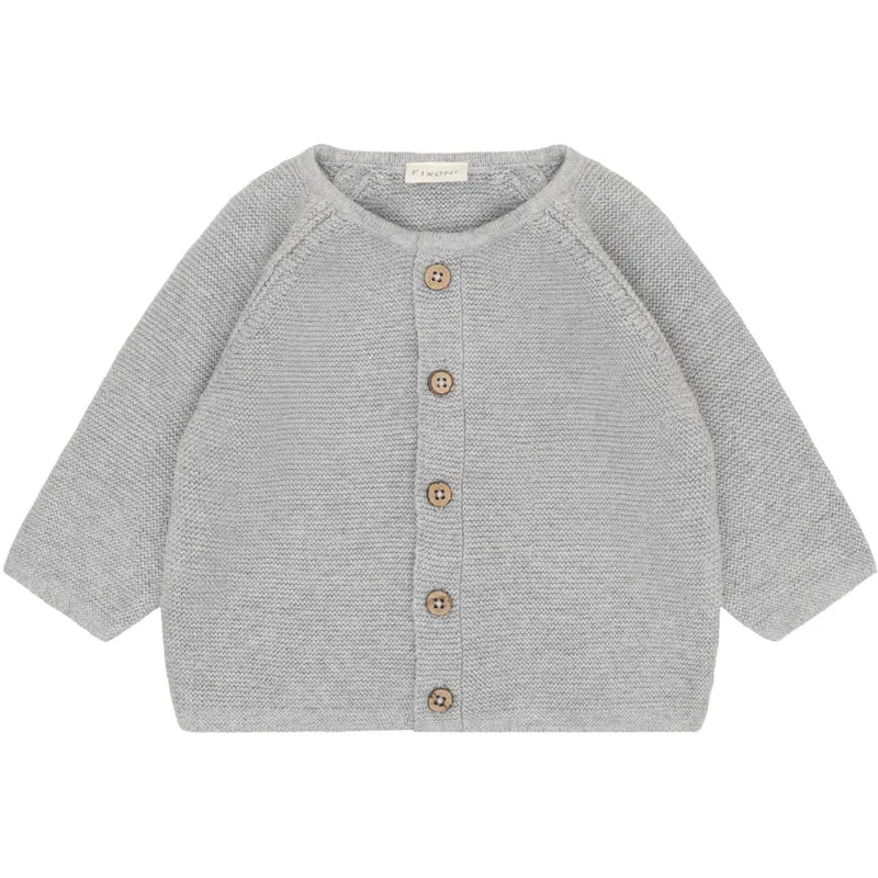 FIXONI Flint Gray Melange Cardigan Strikk
