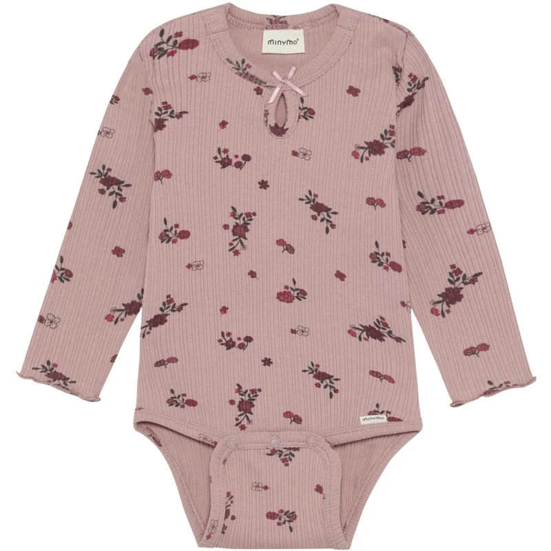Minymo Fawn Body Ls Aop Rib