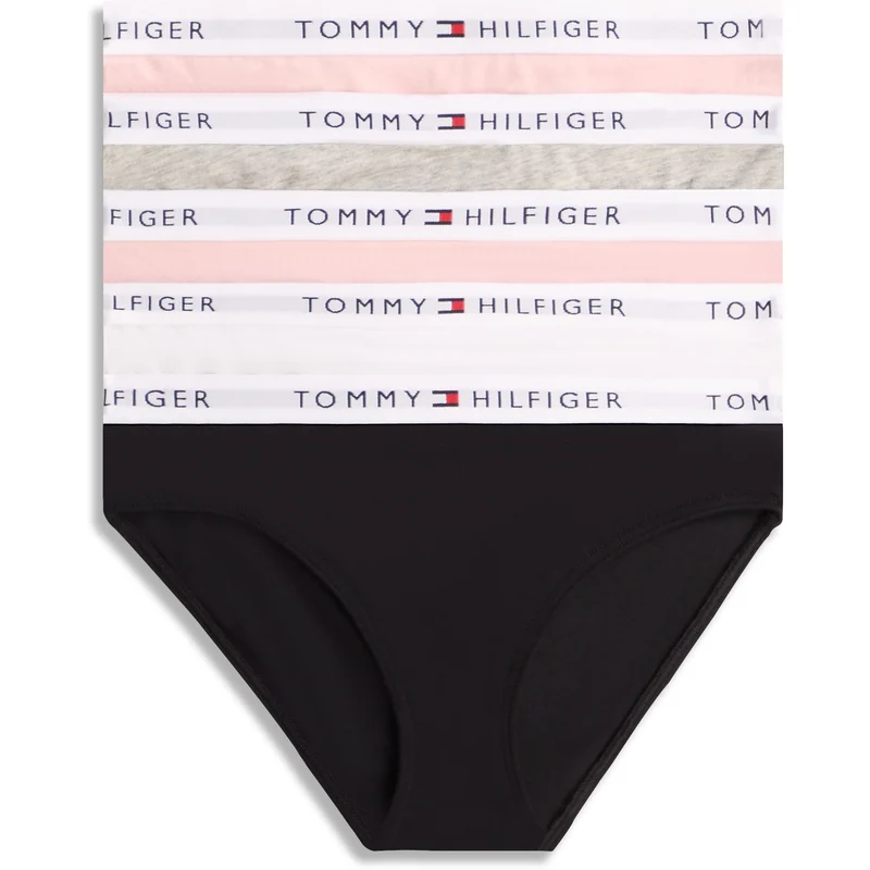 Tommy Hilfiger Grey Htr/ Pink/White/Black-Beige 5-Pack Bomull Bikini