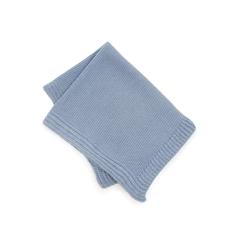 Memories by Así Doll accessories - 43-46 cm. - Knitted doll blanket - Soft blue