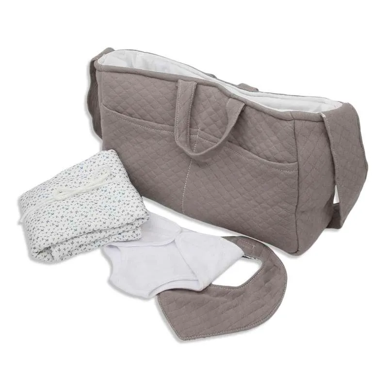 Memories by Así Doll accessories - 43-46 cm. - Diaper bag for doll - with contents - Grå