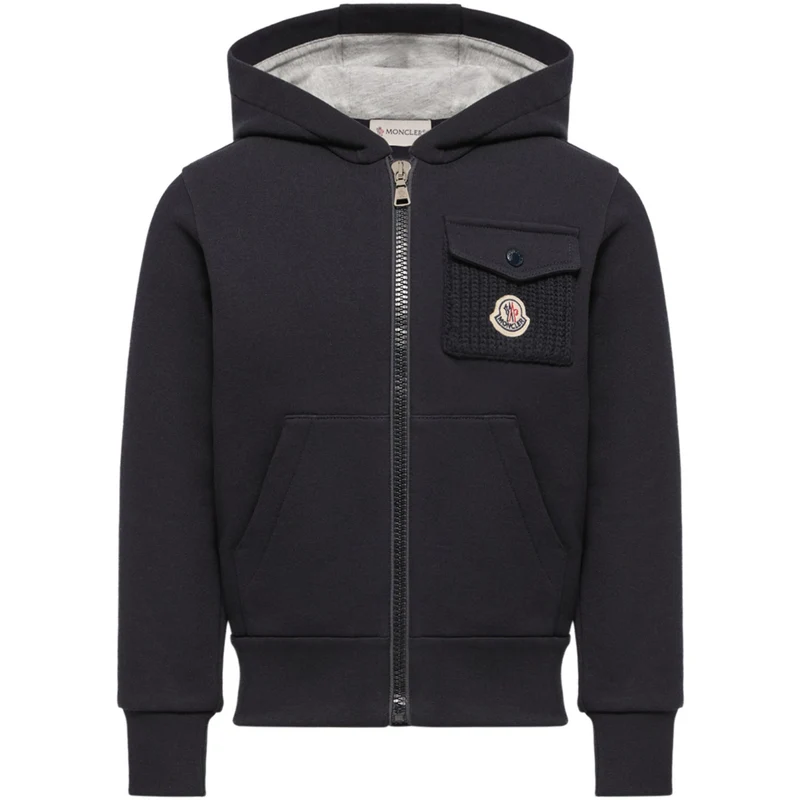 Moncler Navy Zip Up Cardigan