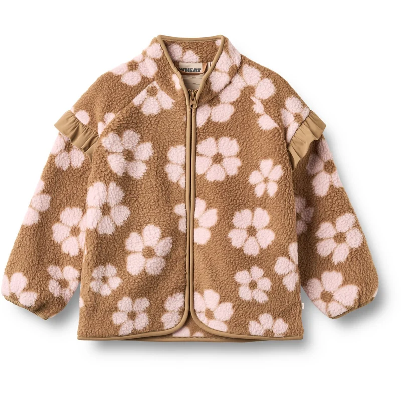 Wheat Warm Hazel Flowers Fleece Jakke Ellena