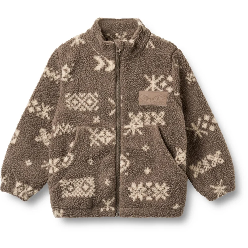 Wheat Dry Wood Jacquard Fleece Jakke Helge