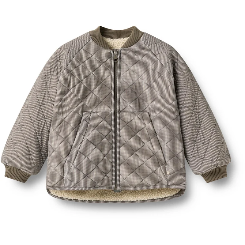 Wheat Brown Stripe Vendbar Thermo Jakke Lake