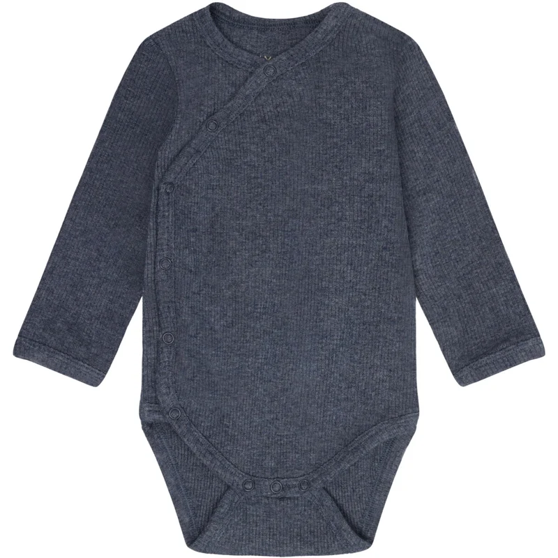 FIXONI Vintage Indigo Melange Omslags Body Ls Melange Rib