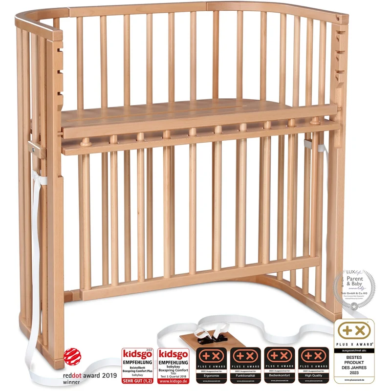 babybay® Natural Varnished Boxspring Comfort Plus Co-sleeper