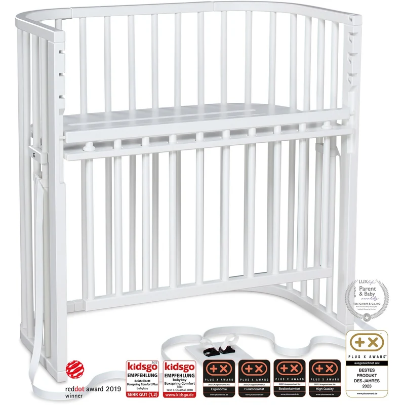 babybay® White Varnished Boxspring Comfort Plus Co-sleeper