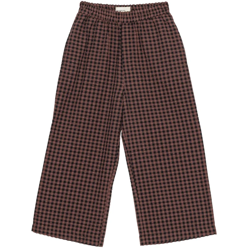 brunobruno nation Marron Plum Check Francis Seersucker Bukser