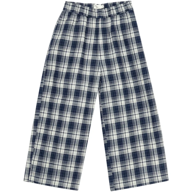 brunobruno nation Mood Indigo Blue Check Francis Navy Check Bukser