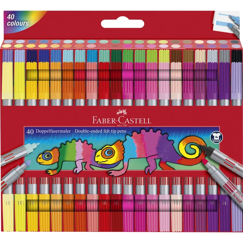 Faber-Castell-markører dobbel tykk/tynn 40 pcs