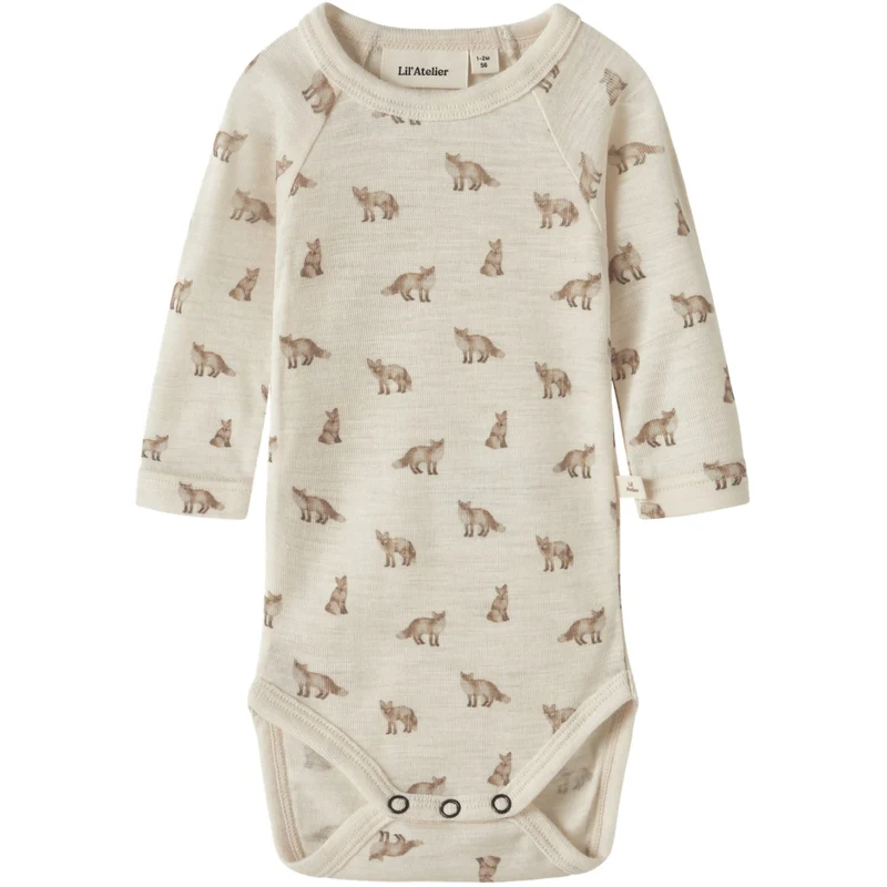 Lil'Atelier Turtledove Fox Nbmnalu Wo/Mo Ls Slim Body Lil Noos