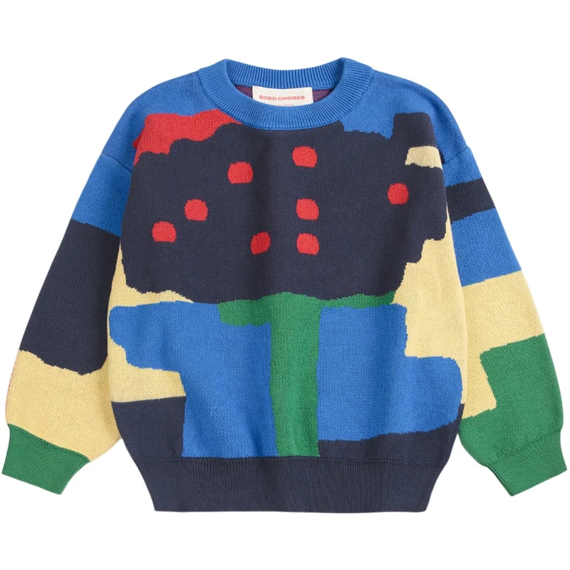 Bobo Choses Multicolor Paint Forest All Over Jacquard Jumper
