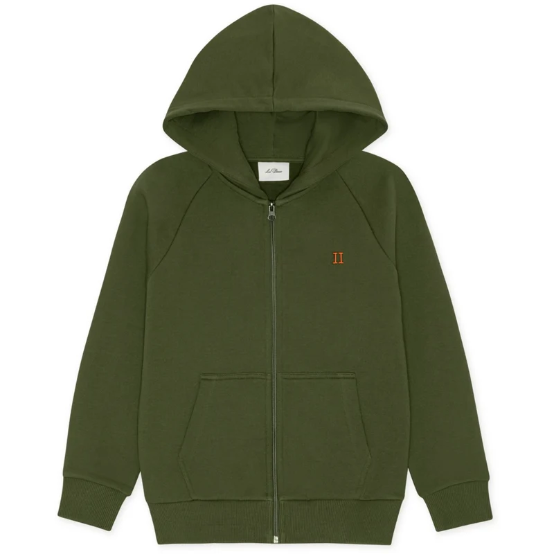Les Deux Kids Rifle Green Core Contrast Glidelås Hettegenser Kids