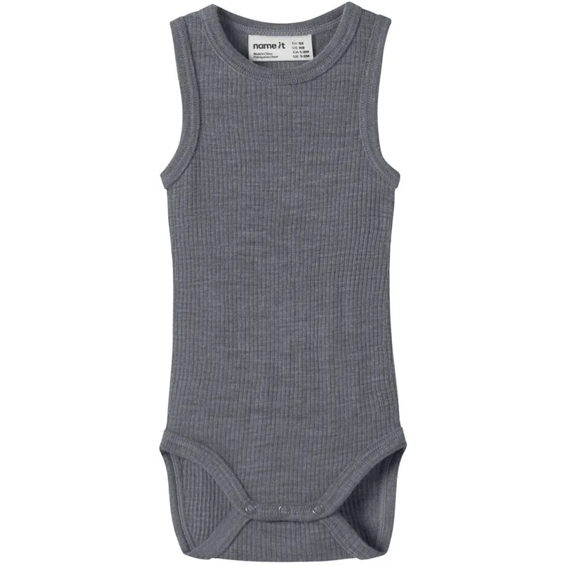 Name It Folkstone Gray Nbnwax Ull Rib Tank Body