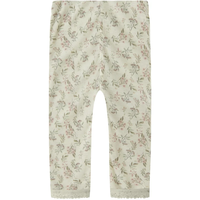 Name It Snow White Flowers And Leafs Nbfwang Ull Needle Leggings Noos