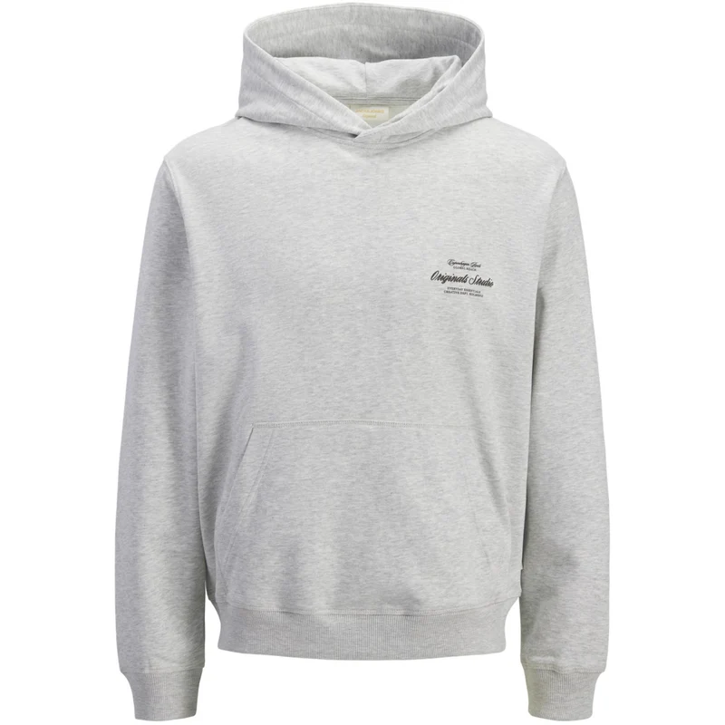 Jack & Jones Junior White Melange Jornorrebro Typo Back Sweat Hette Sn Jnr