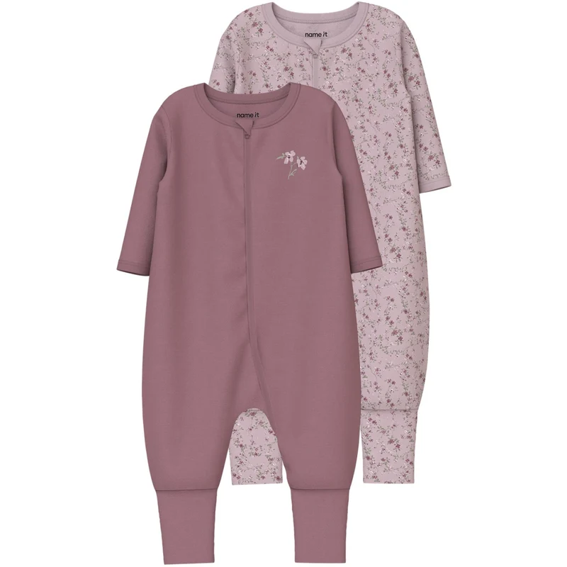 Name It Violet Ice Nbfnightsuit 2P Zip Ff Violetflower Noos