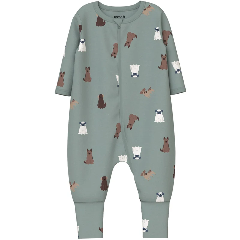 Name It Green Milieu Nbmnightsuit Zip Ff Dog Noos
