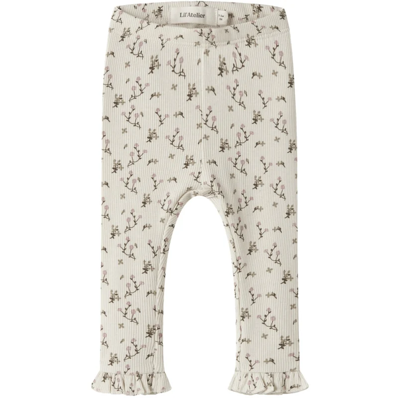 Lil'Atelier Turtledove Rose Flower Nbflago Mer Slim Leggings Lil