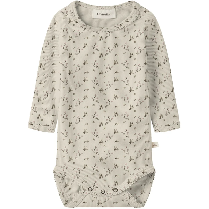 Lil'Atelier Turtledove Rose Flower Nbflago Mau Ls Slim Body Lil