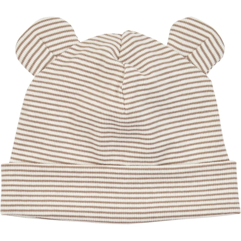 Müsli Balsam Cream/ Walnut/ Oat Mini Stripe Rib Bjørn Beanie