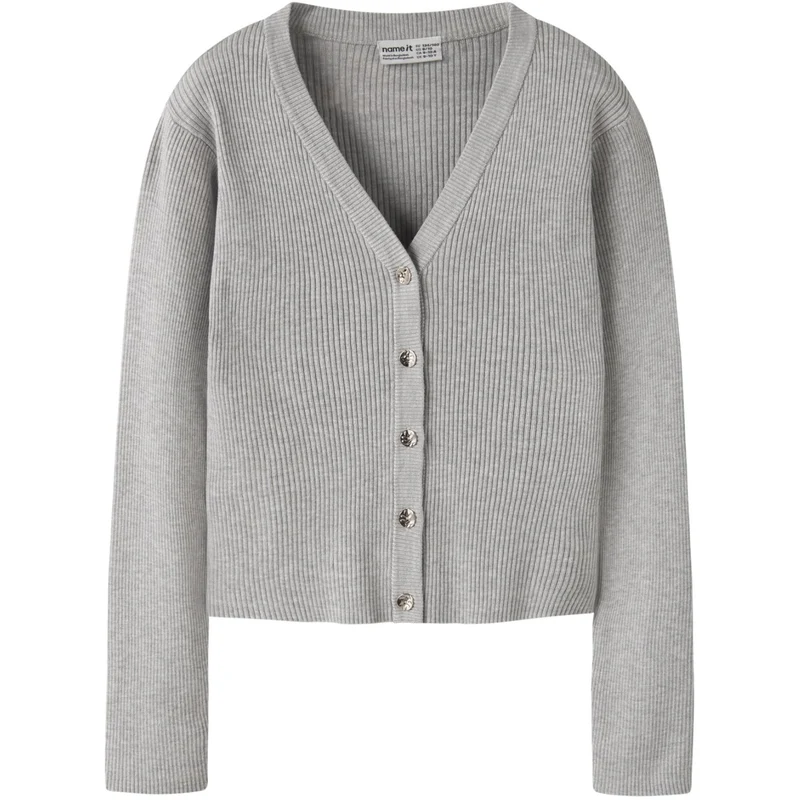 Name It Light Grey Melange Nkflarenlise Xsl Ls Strikk Card