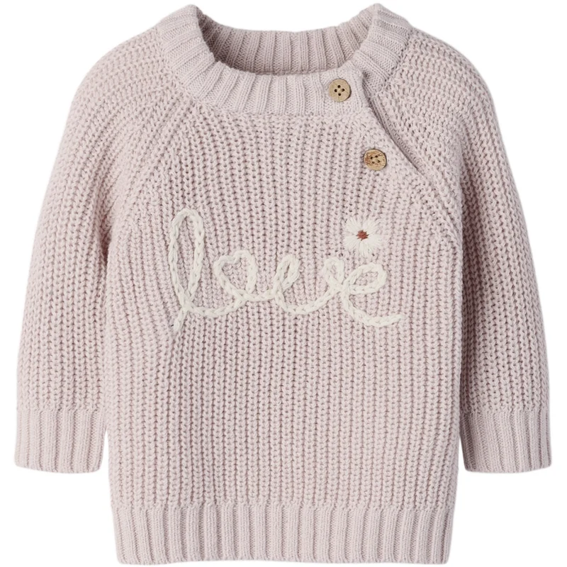 Lil'Atelier Hushed Violet Nbfemlen Emb Ls Strikk Lil