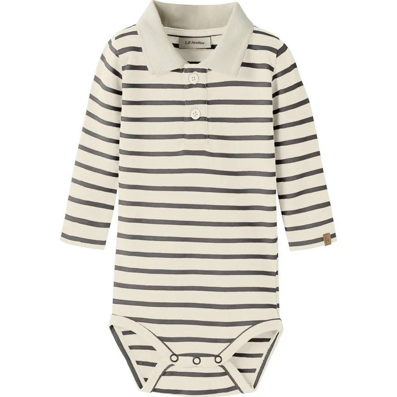 Lil'Atelier Turtledove Poppy Seed Nbmlimia Ls Polo Body Lil