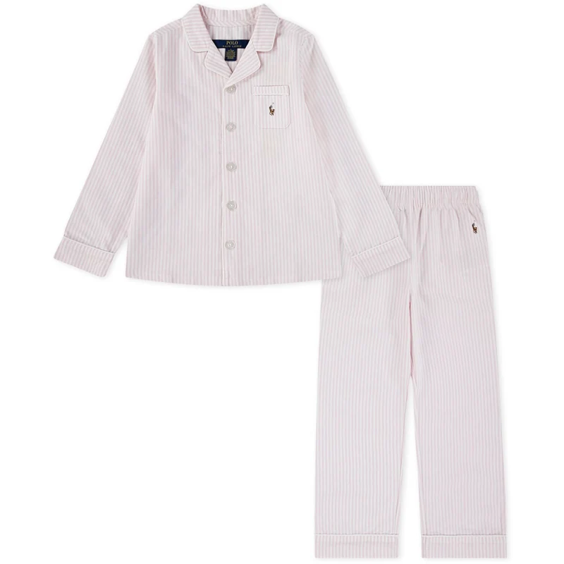 Polo Ralph Lauren Bath Pink/White Striped Oxford Oxford Bd Pant Sleep Sett C
