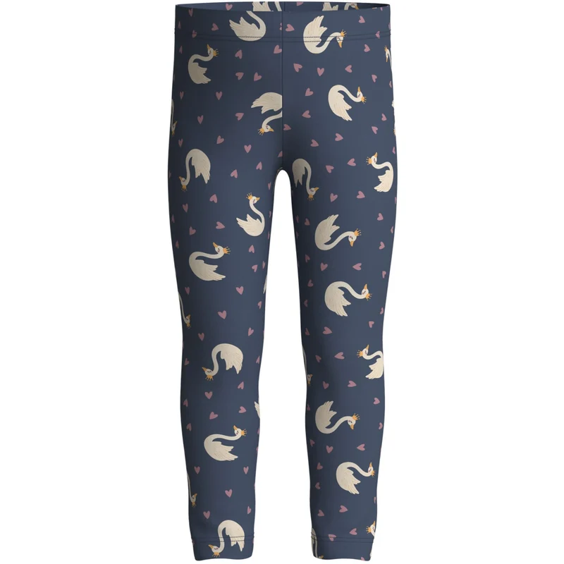 Name It Vintage Indigo Swan Princess Nmfvivian Aop Leggings