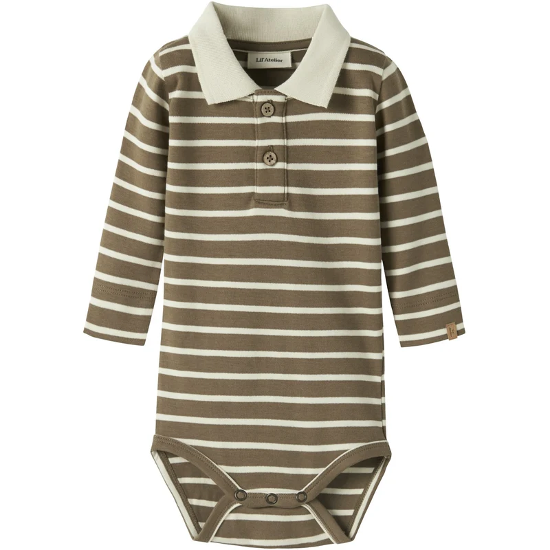 Lil'Atelier Kangaroo Turtledove Nbmlimia Ls Polo Body Lil