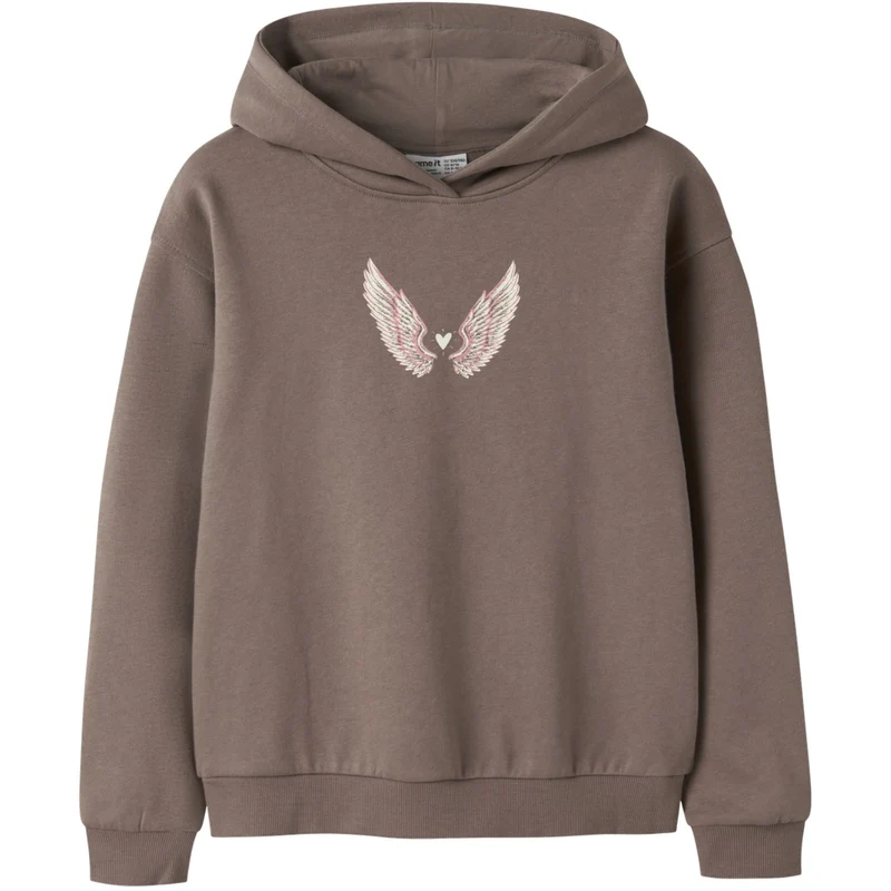 Name It Brown Lentil Nkflotuse Ls Rlx Sweat Wh Bru